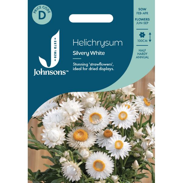 helichrysum flower seeds Helichrysum Silvery White Seeds From Johnsons