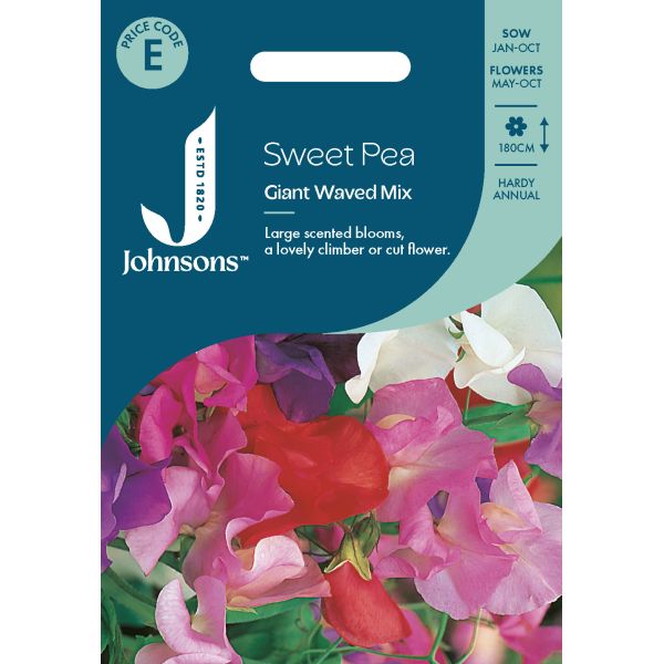 johnsons flower seeds Sweet Pea Giant Wave Mixed Seeds