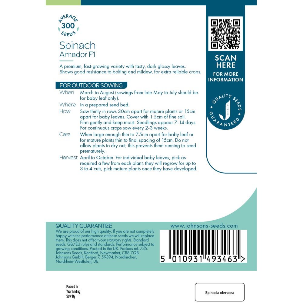 Spinach Amador F1 Seeds