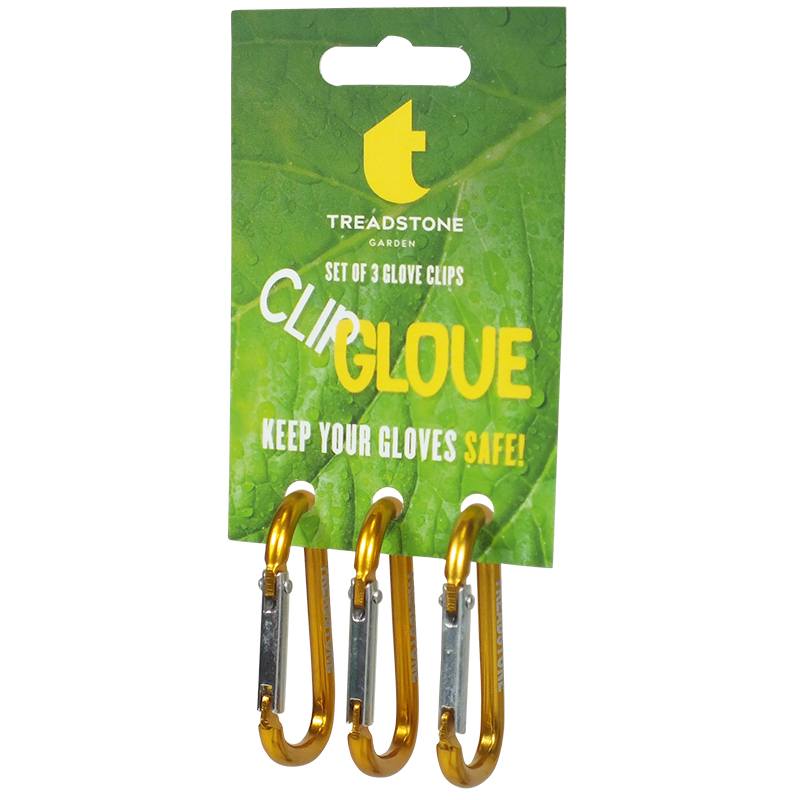 3 x Carabiner Clips ClipGlove Leather Palm Garden Glove Male