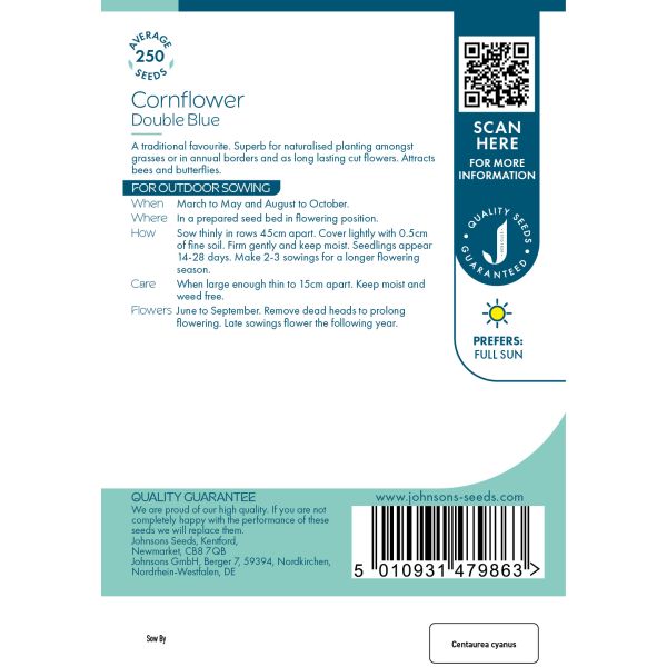Cornflower Double Blue Seeds