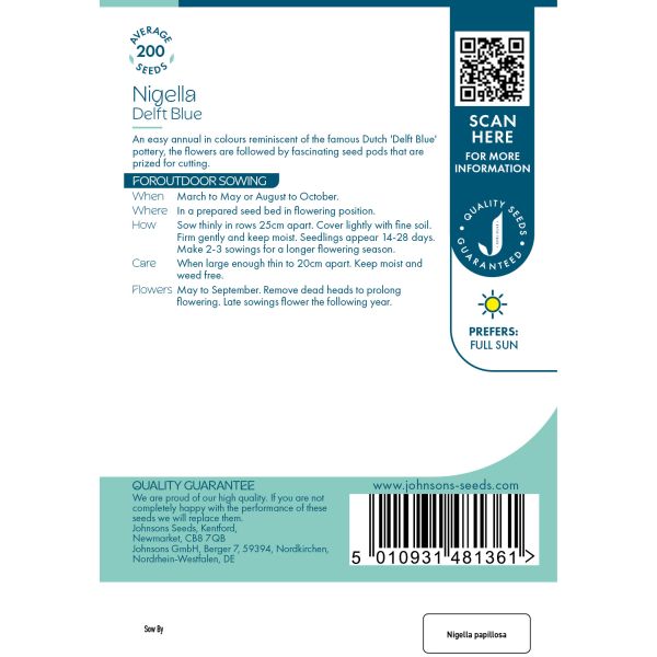 Nigella Delft Blue Seeds
