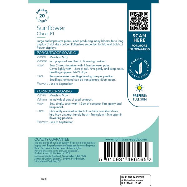 Sunflower Claret F1 Seeds