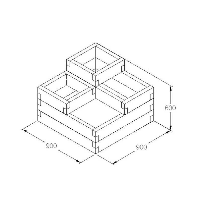 Caledonian Tiered Wooden Raised Bed