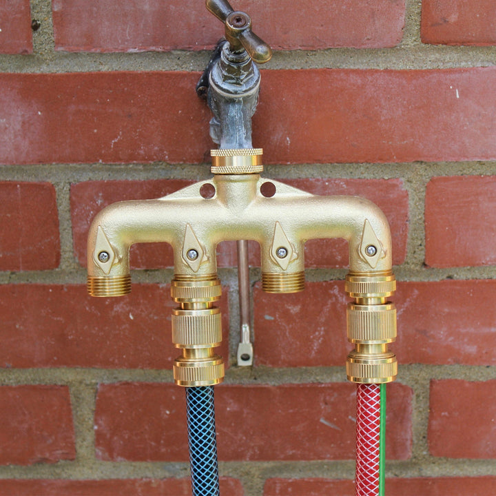 Darlac Four Way Brass Manifold with wall fixings