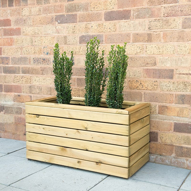 Linear Wooden Planter Double