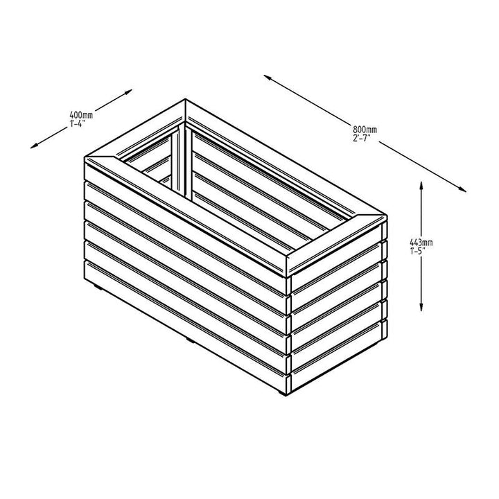 Linear Wooden Planter Double