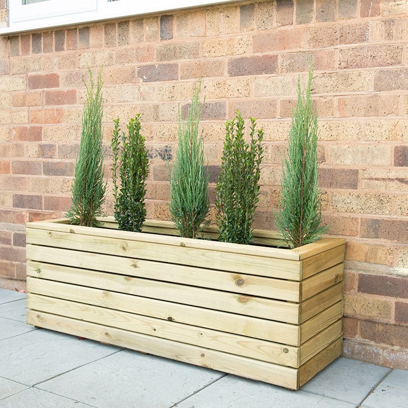 Linear Wooden Planter Long