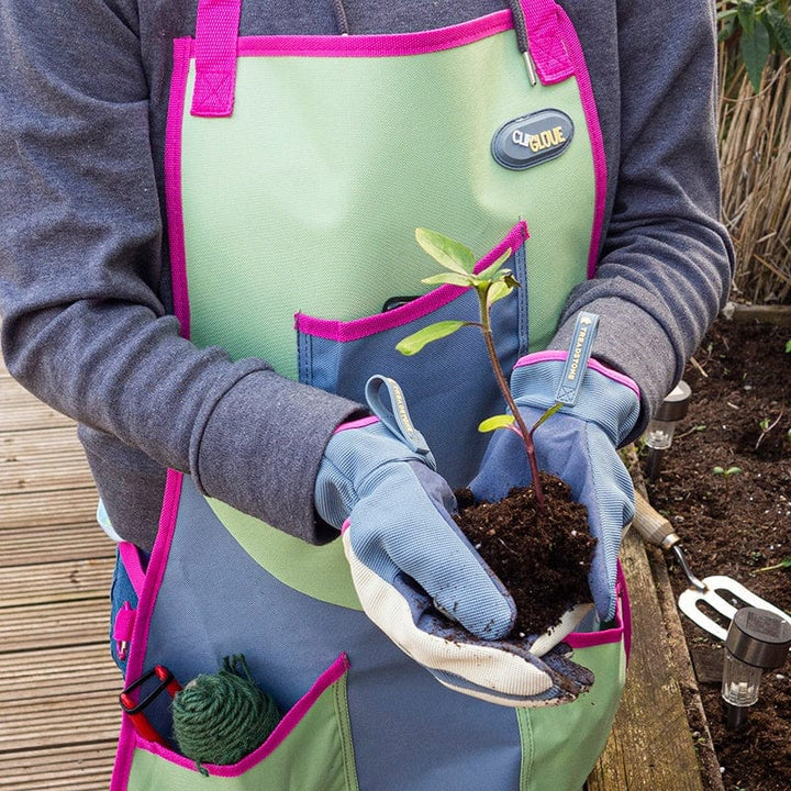 Long Apron  Pink/Blue