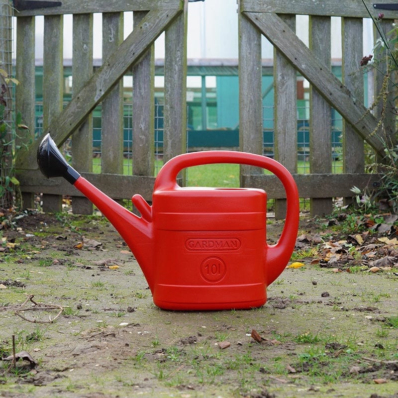 Red Plastic Watering Can 10ltr