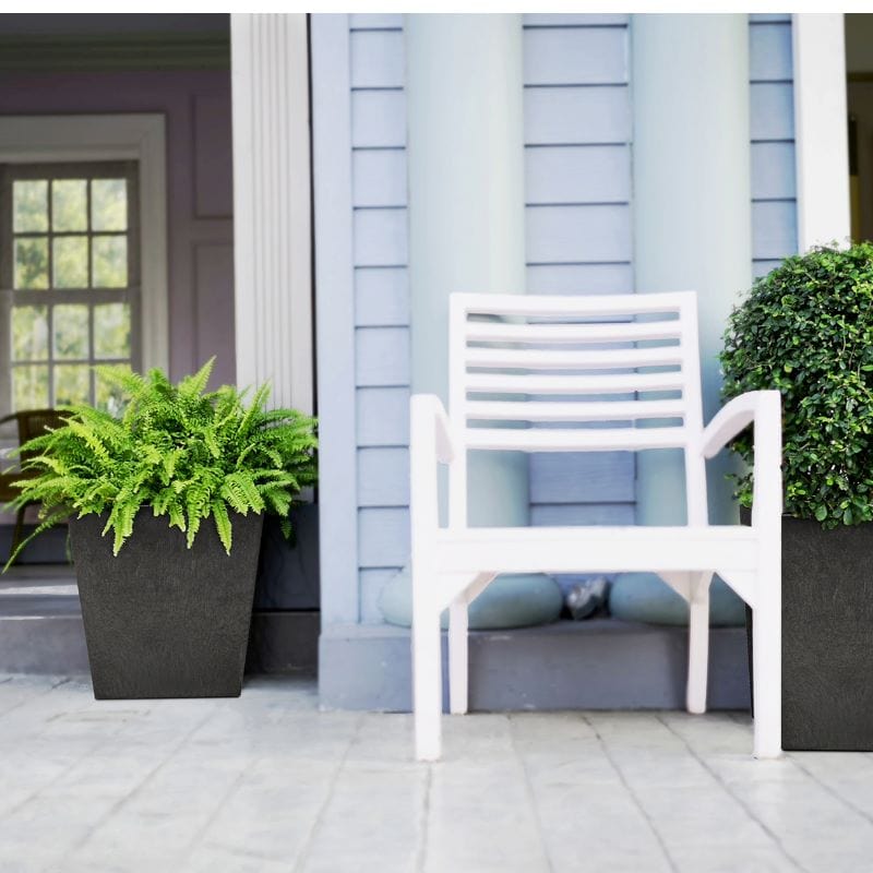 Sonata Recycled and Unbreakable Plant Pots 33cm Slate Twin Pack