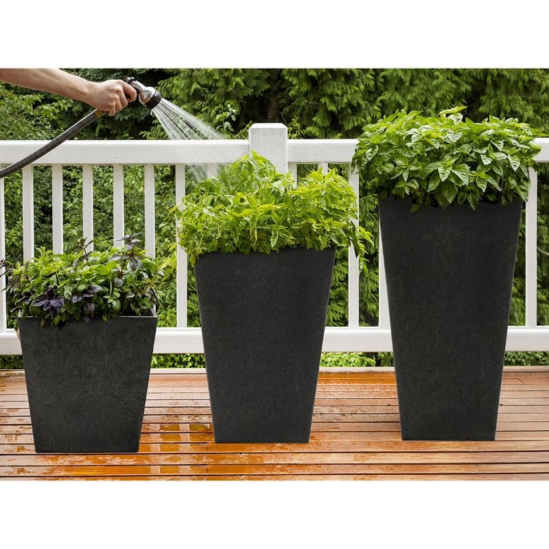 Sonata Recycled and Unbreakable Plant Pots Slate Set of 3 (33, 50, 71cm)